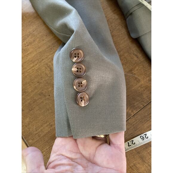 Lauren Ralph Lauren Wool 2-Piece Suit Sz 38R 32x31 Trousers Taupe business - Picture 11 of 16